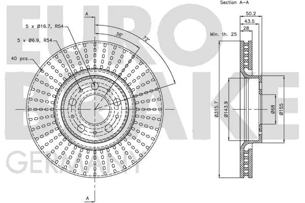 Handler.Part Brake disc EUROBRAKE 5815204851 3