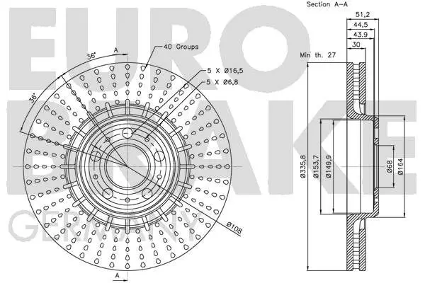 Handler.Part Brake disc EUROBRAKE 5815204853 3