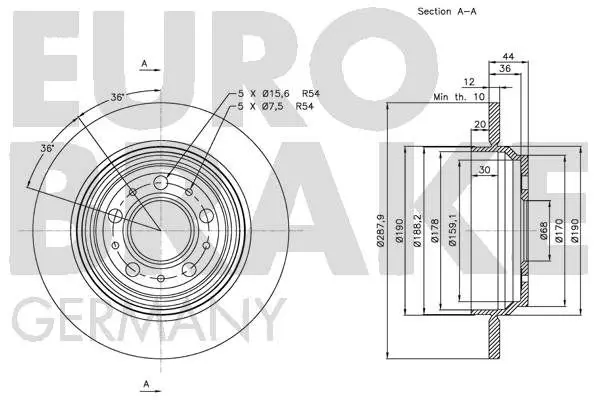 Handler.Part Brake disc EUROBRAKE 5815204854 3