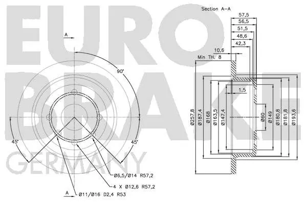 Handler.Part Brake disc EUROBRAKE 5815205011 3