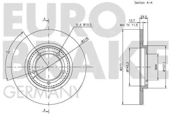 Handler.Part Brake disc EUROBRAKE 5815205107 3