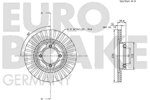 Handler.Part Brake disc EUROBRAKE 5815205110 3