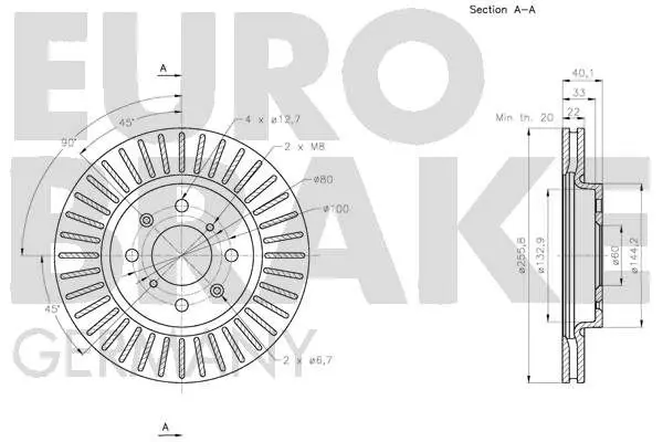 Handler.Part Brake disc EUROBRAKE 5815205224 3