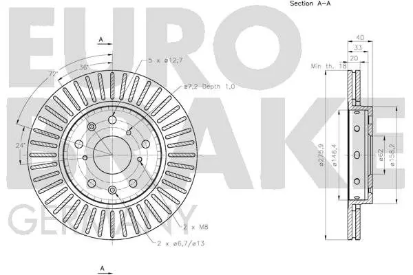 Handler.Part Brake disc EUROBRAKE 5815205226 3