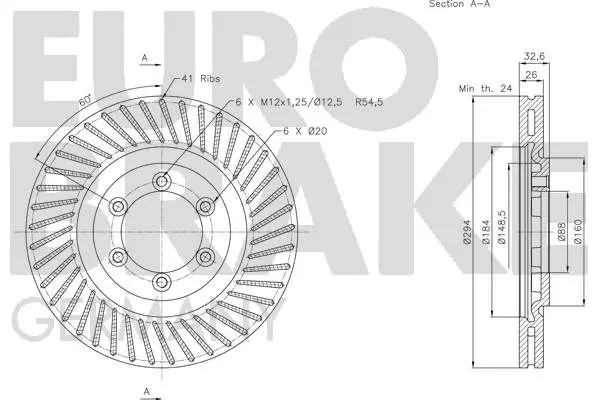 Handler.Part Brake disc EUROBRAKE 5815205701 3