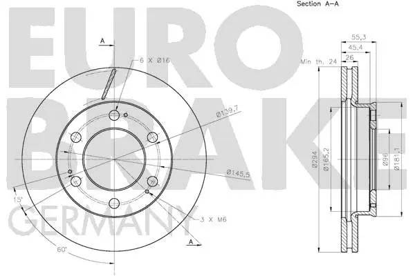 Handler.Part Brake disc EUROBRAKE 5815205702 3