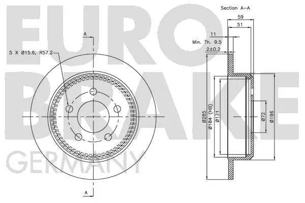 Handler.Part Brake disc EUROBRAKE 5815209307 3