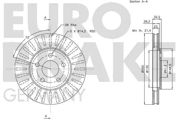 Handler.Part Brake disc EUROBRAKE 5815209314 3