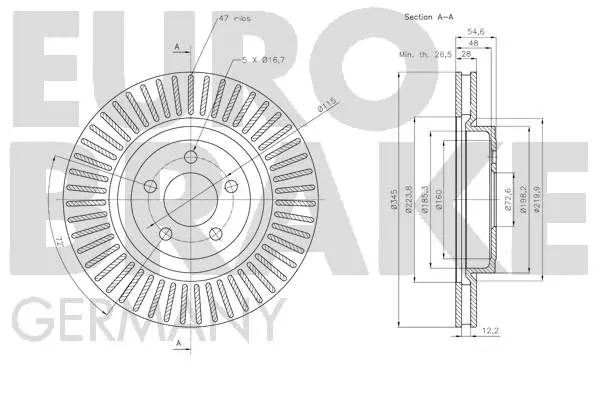 Handler.Part Brake disc EUROBRAKE 5815209319 3