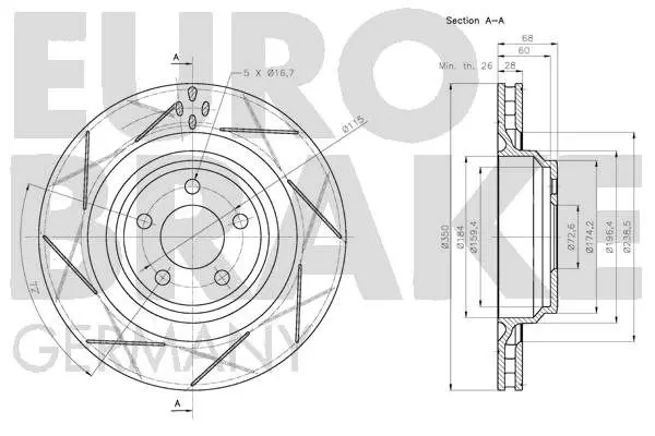 Handler.Part Brake disc EUROBRAKE 5815209321 3