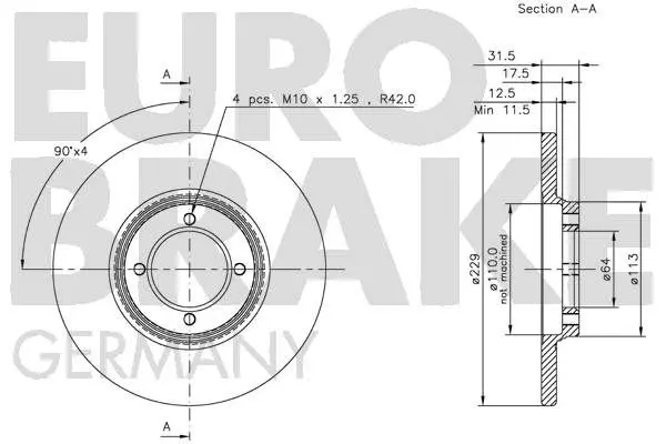 Handler.Part Brake disc EUROBRAKE 5815209909 2