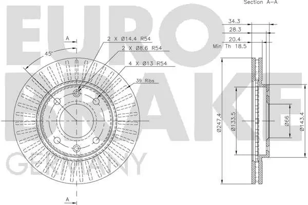 Handler.Part Brake disc EUROBRAKE 5815209918 3