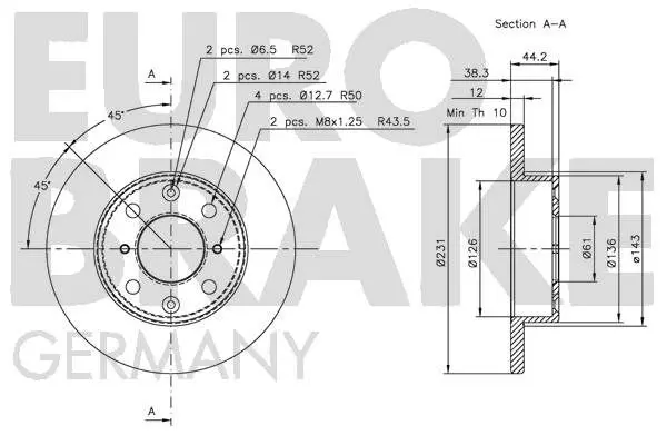 Handler.Part Brake disc EUROBRAKE 5815209930 3