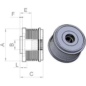 Handler.Part Pulley, alternator HC-Cargo 333433 2