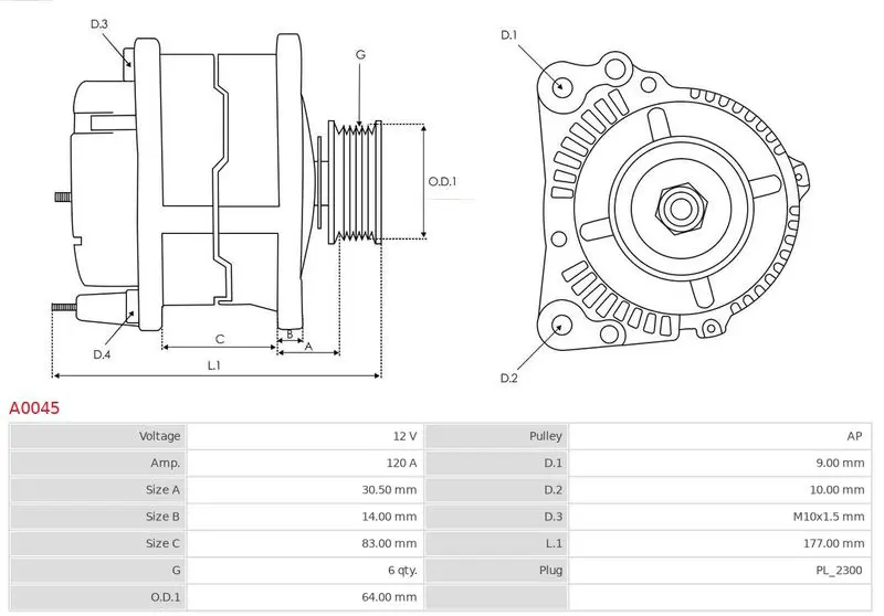 Handler.Part Alternator AS-PL A0045 5