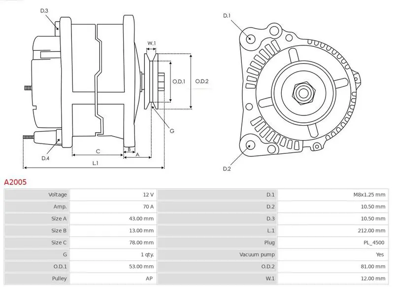 Handler.Part Alternator AS-PL A2005 6