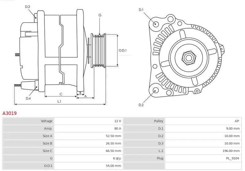 Handler.Part Alternator AS-PL A3019 5