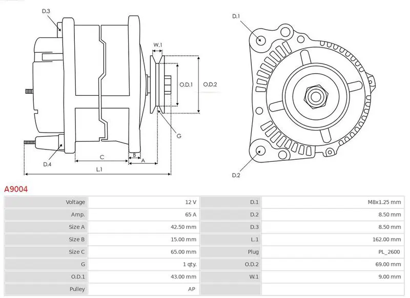 Handler.Part Alternator AS-PL A9004 6