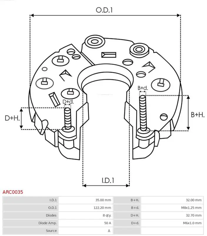 Handler.Part Rectifier, alternator AS-PL ARC0035 3