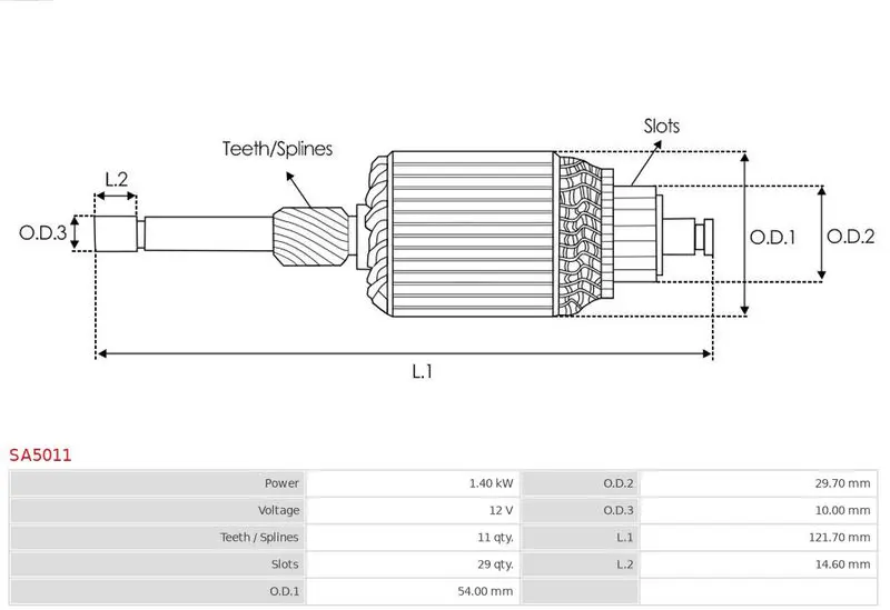 Handler.Part Armature, starter AS-PL SA5011 2