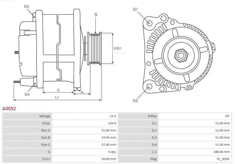 Handler.Part Alternator AS-PL A0052 5