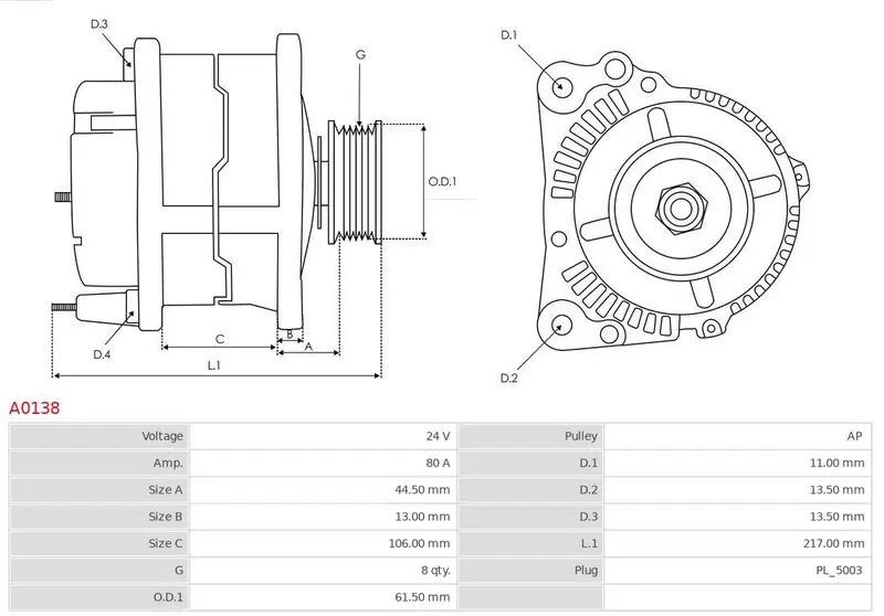 Handler.Part Alternator AS-PL A0138 5