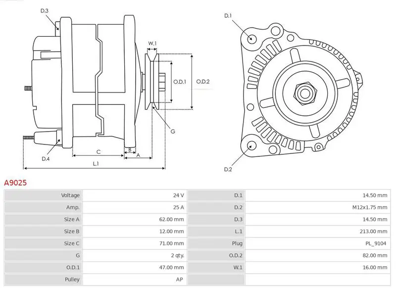 Handler.Part Alternator AS-PL A9025 6