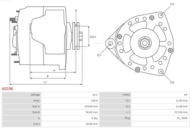 Handler.Part Alternator AS-PL A0196 5