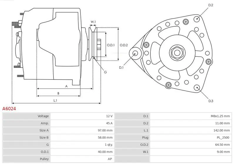 Handler.Part Alternator AS-PL A6024 6