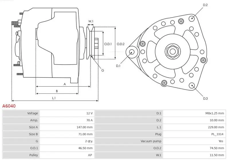 Handler.Part Alternator AS-PL A6040 6