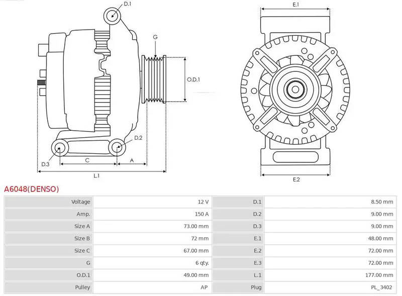 Handler.Part Alternator AS-PL A6048DENSO 5