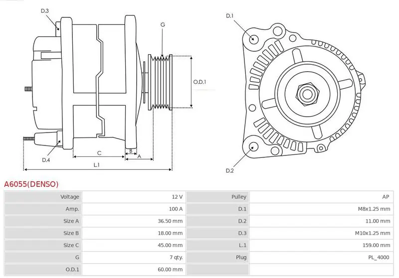 Handler.Part Alternator AS-PL A6055DENSO 5