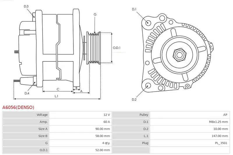 Handler.Part Alternator AS-PL A6056DENSO 5