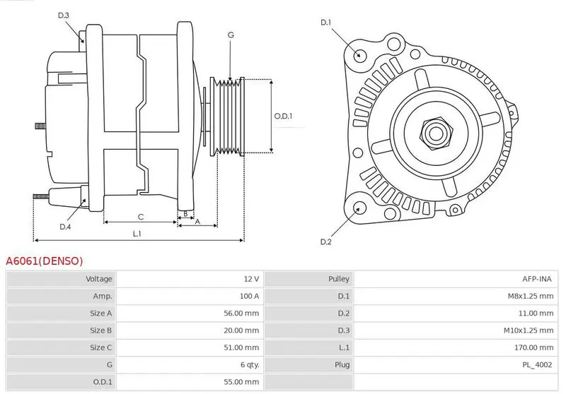 Handler.Part Alternator AS-PL A6061DENSO 5