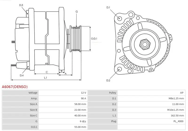 Handler.Part Alternator AS-PL A6067DENSO 5