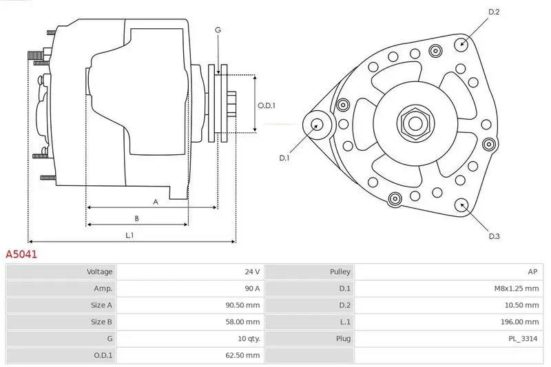 Handler.Part Alternator AS-PL A5041 5