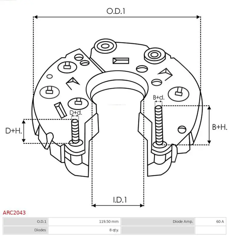 Handler.Part Rectifier, alternator AS-PL ARC2043 3