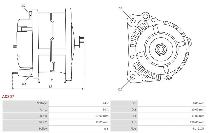 Handler.Part Alternator AS-PL A0307 5