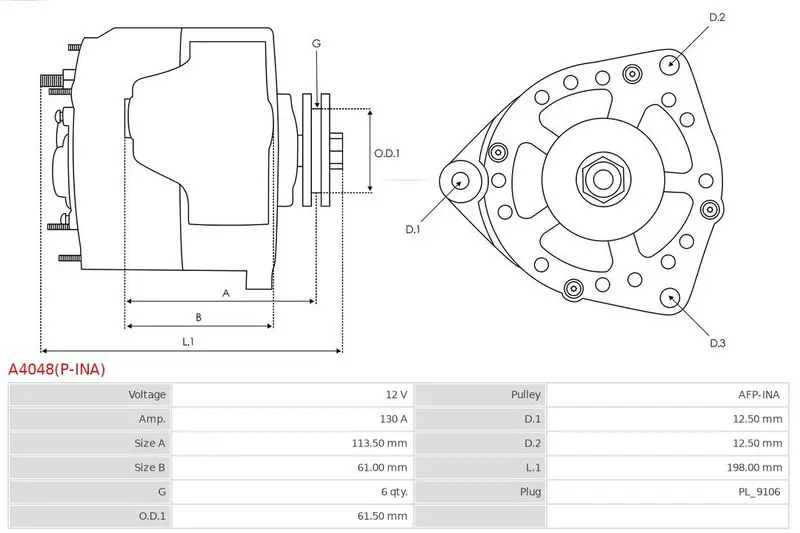 Handler.Part Alternator AS-PL A4048PINA 5