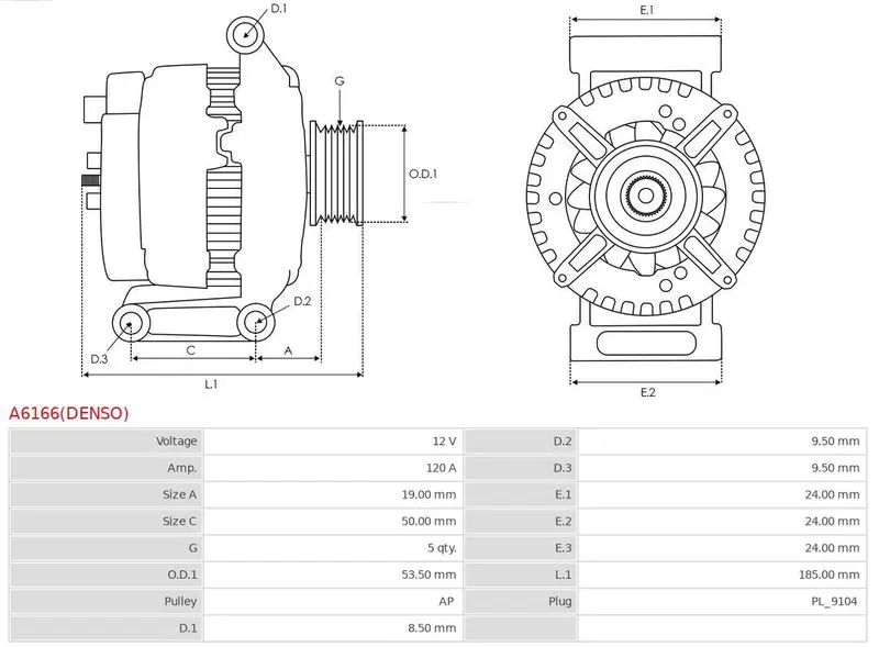 Handler.Part Alternator AS-PL A6166DENSO 5