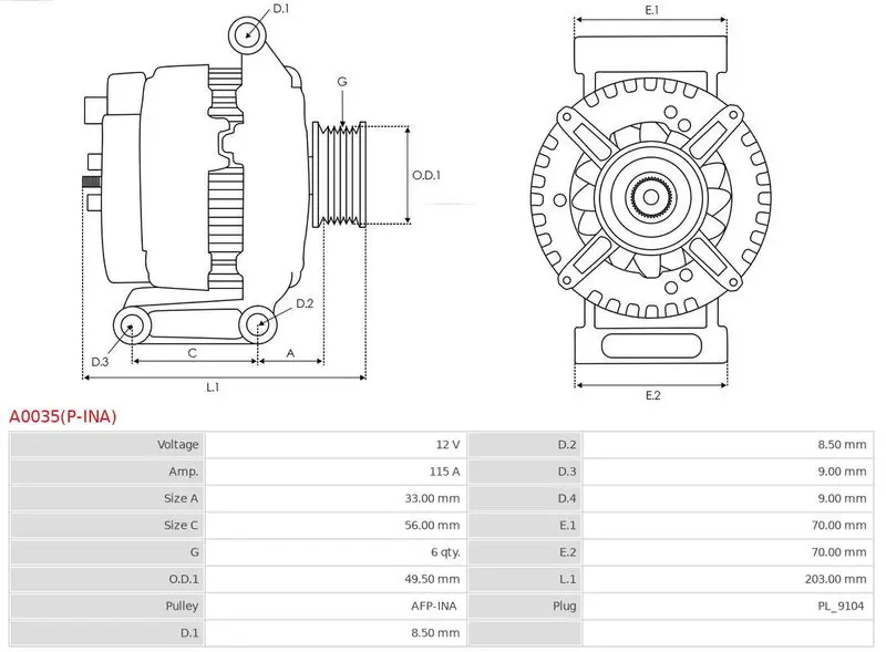 Handler.Part Alternator AS-PL A0035PINA 5