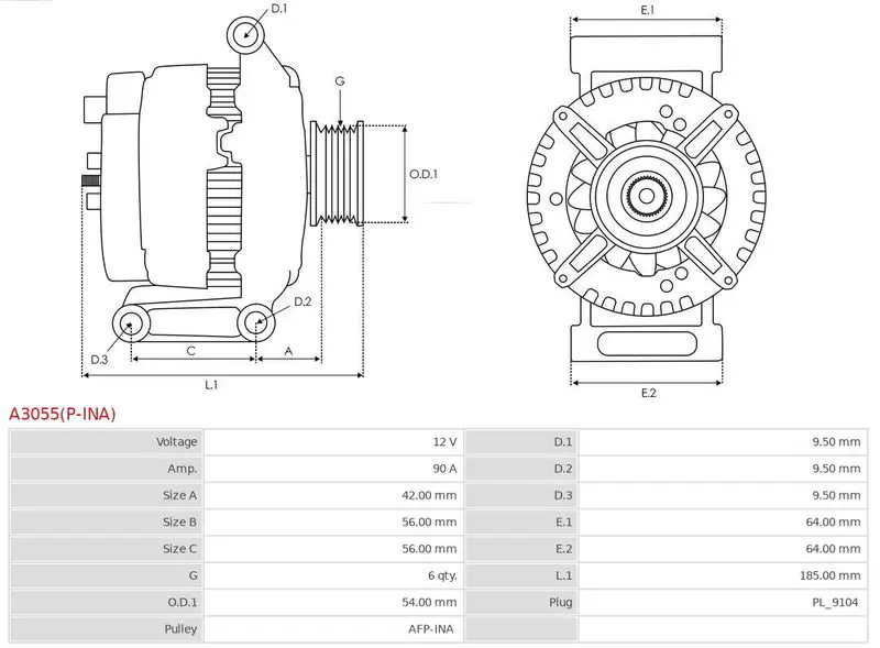 Handler.Part Alternator AS-PL A3055PINA 5