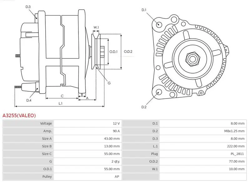 Handler.Part Alternator AS-PL A3255VALEO 6