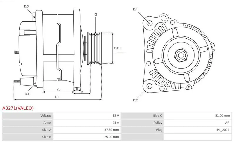 Handler.Part Alternator AS-PL A3271VALEO 5