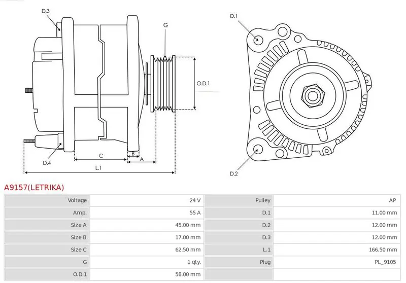 Handler.Part Alternator AS-PL A9157LETRIKA 5