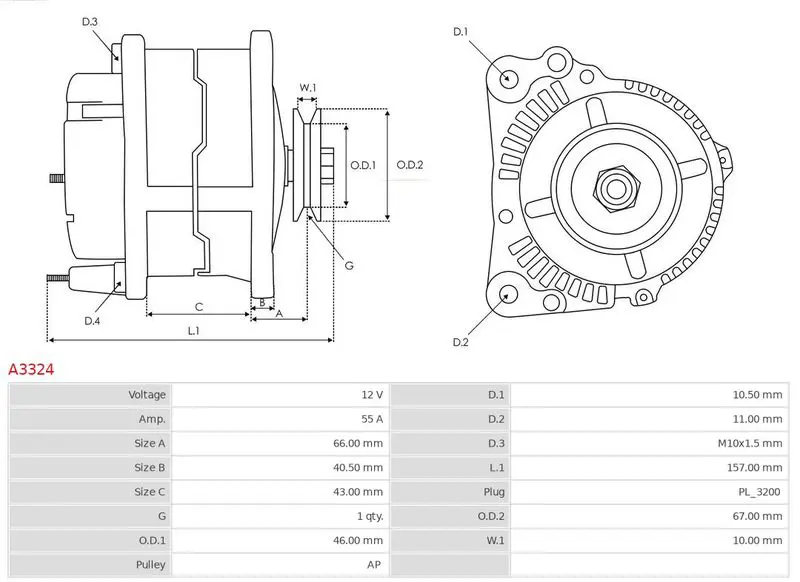 Handler.Part Alternator AS-PL A3324 6