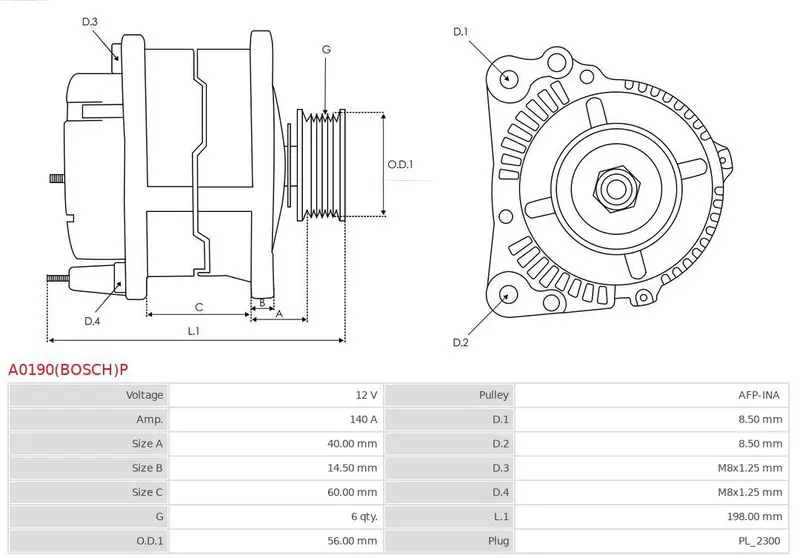 Handler.Part Alternator AS-PL A0190BOSCHP 5