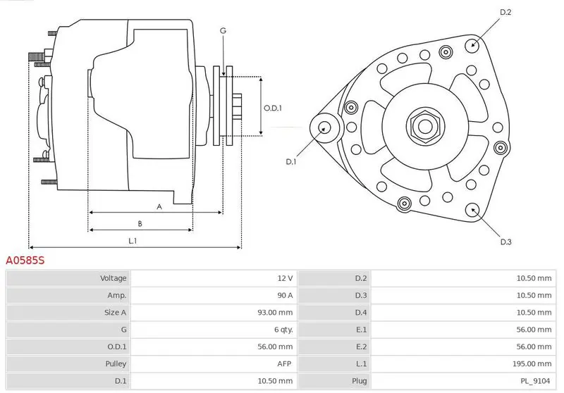 Handler.Part Alternator AS-PL A0585S 5