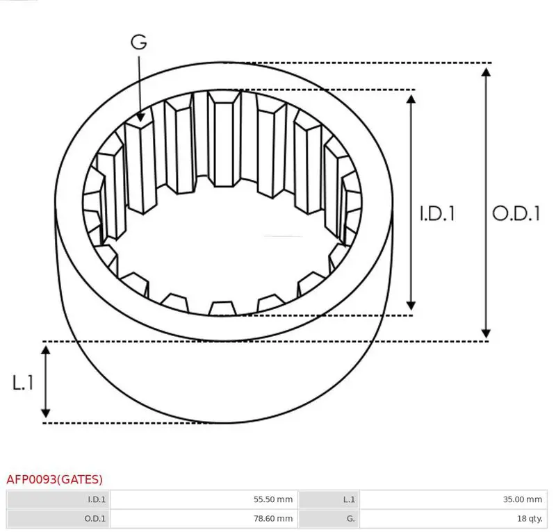 Handler.Part Alternator freewheel clutch AS-PL AFP0093GATES 3