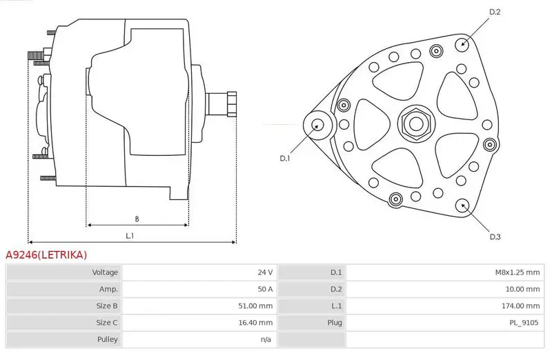 Handler.Part Alternator AS-PL A9246LETRIKA 5